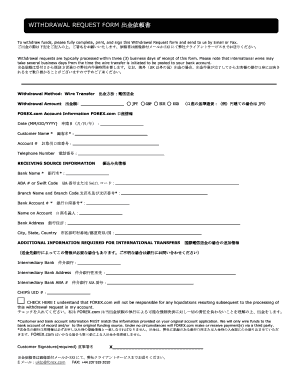 FOREX.com Withdrawal Request Form