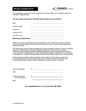 FOREX.com UK Margin Change Form