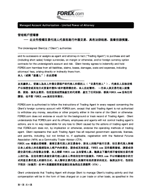 Managed Account Authorization - Limited Power of Attorney