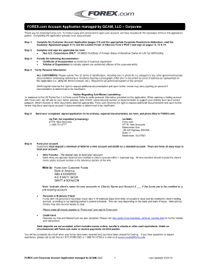 FOREX.com Corporate Account Application