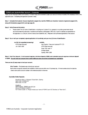 FOREX.com Australia Corporate Account Application