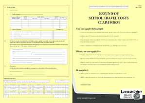 School Travel Costs Claim Form