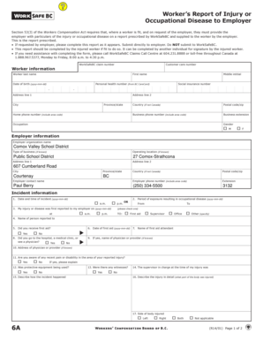 Worker’s Report of Injury or Occupational Disease to Employer