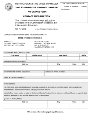 North Carolina Statement of Economic Interest