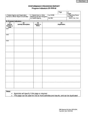 Performance Progress Report