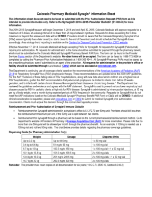 Colorado Medicaid Synagis Prior Authorization Request