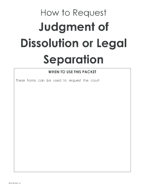 California Divorce or Legal Separation Judgment Request