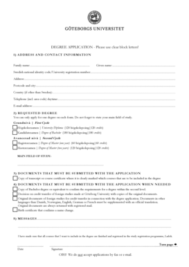 Degree Application Form