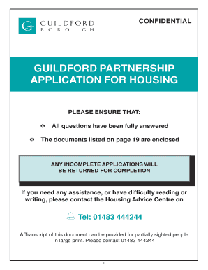 Guildford Partnership Housing Application