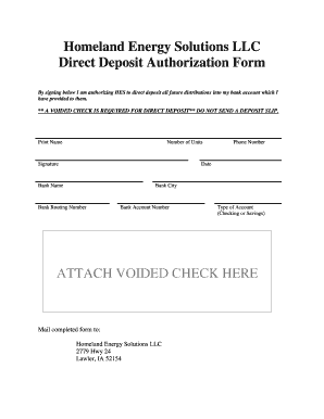 Direct Deposit Authorization Form