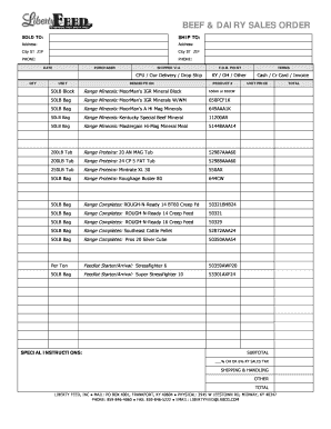 Krispy kreme fundraiser form - Liberty Feed Sales Order Form Beef Products - Degraff Stables