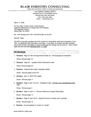 BLAIR FORESTRY CONSULTING - thp fire ca