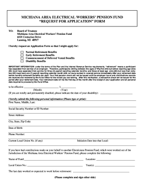request for application form - Michiana Area Electrical Workers ... - ibew153benefits
