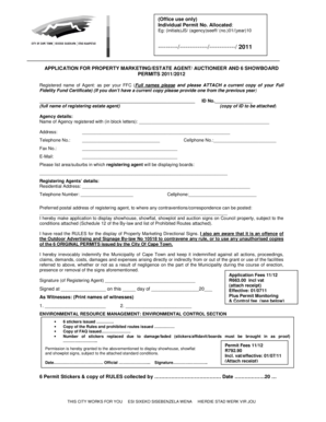 Property Marketing Permit Application