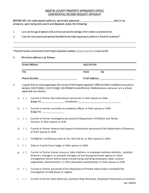 Florida Confidential Record Request Affidavit