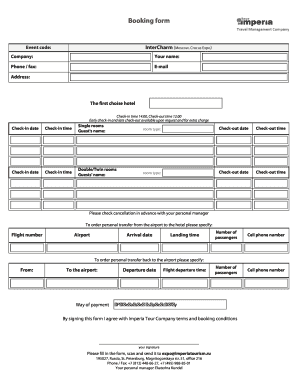 Hotel Booking Form