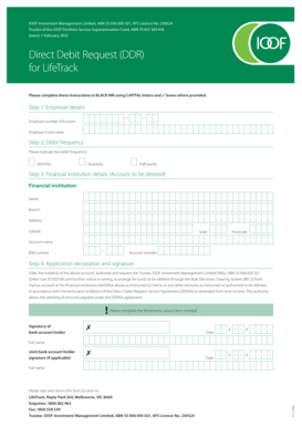 LifeTrack Direct Debit Request Form