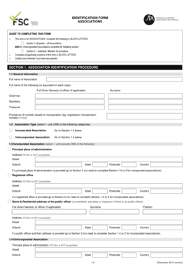 Association Identification Form