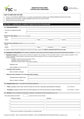 Australian Companies Identification Form
