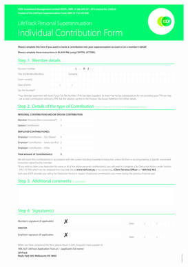 LifeTrack Superannuation Contribution Form