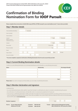 IOOF Binding Nomination Form