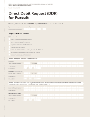 Pursuit Investment Service Direct Debit Request Form