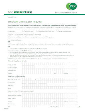 IOOF Employer Super Direct Debit Request