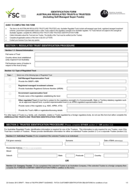 Australian Regulated Trusts Identification Form