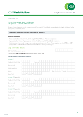 IOOF WealthBuilder Regular Withdrawal Form