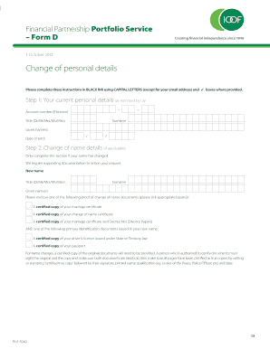 Financial Partnership Portfolio Service Change of Personal Details Form
