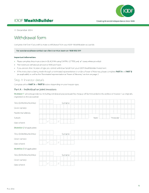 IOOF WealthBuilder Withdrawal Form