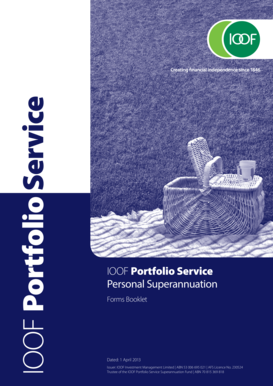 IOOF Personal Superannuation Application Form