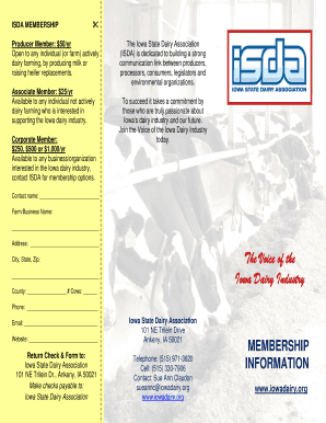Iowa State Dairy Association Membership Form