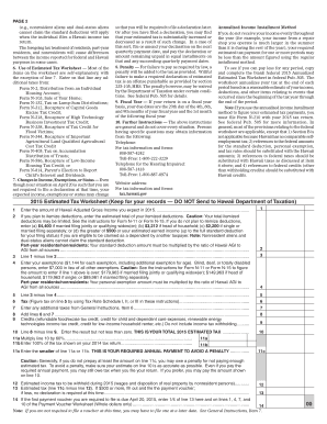 Hawaii N-1 Form 2015