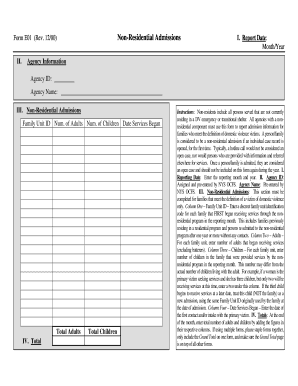 New York Non-Residential Admissions Form