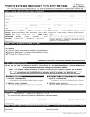 Keystone Symposia Registration Form