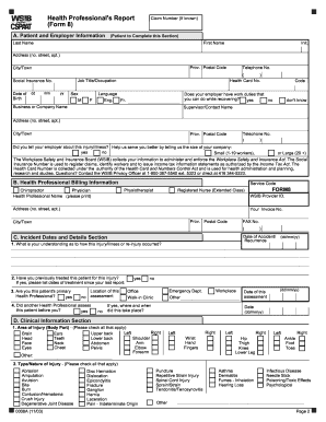 Health Professional's Report Form 8