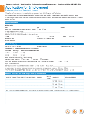 Employment Application Form