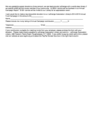 LaGrange Library Donation Form
