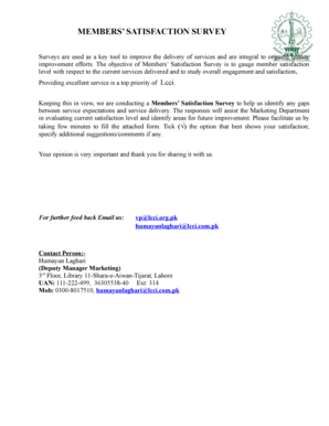 Members' Satisfaction Survey