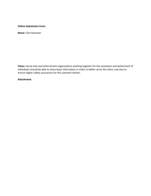 Online Submission Form for Social and Law Enforcement Collaboration