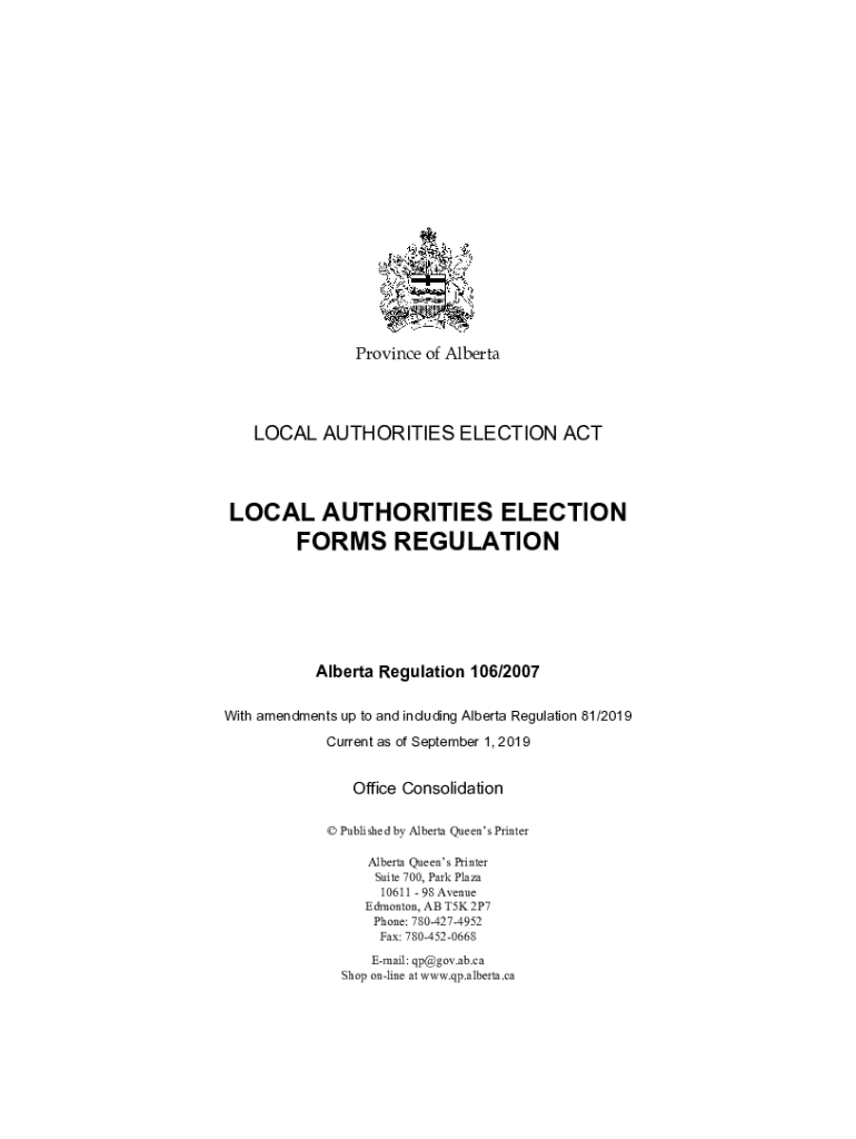 Fillable Online Local Authorities Election Forms Regulation Open