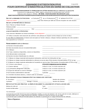 demande d attestation ffve pour certificat d immatriculation en serie ...