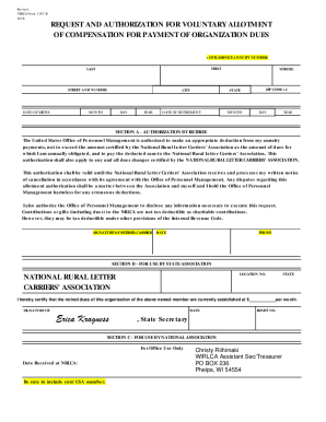 NRLCA Form 1187-R REQUEST AND AUTHORIZATION FOR VOLUNTARY ...