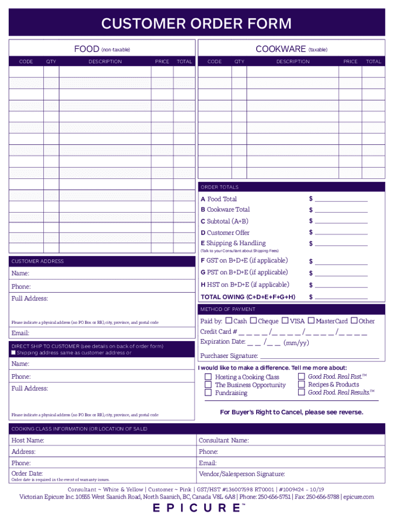 Fillable Online Food Order Form Template Word - annualreport.psg.fr Fax ...