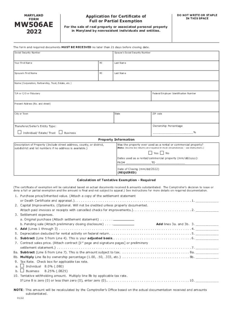 form mw506ae Preview on Page 1