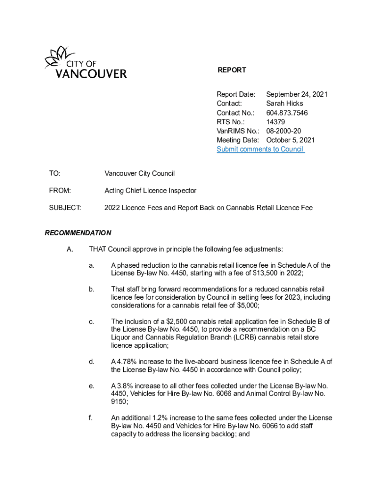 Fillable Online A copy of a City of Vancouver Inspection results
