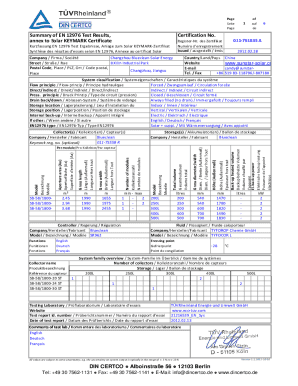 Page of Seite Page Summary of EN 12976 Test ... - dincertco.de