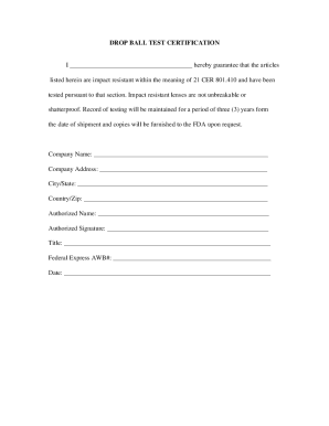 Drop Ball Certificate Dhl - Fill Online, Printable ...