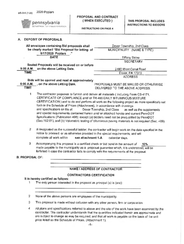Fillable Online Fillable Online proposal & contract (when executed) a